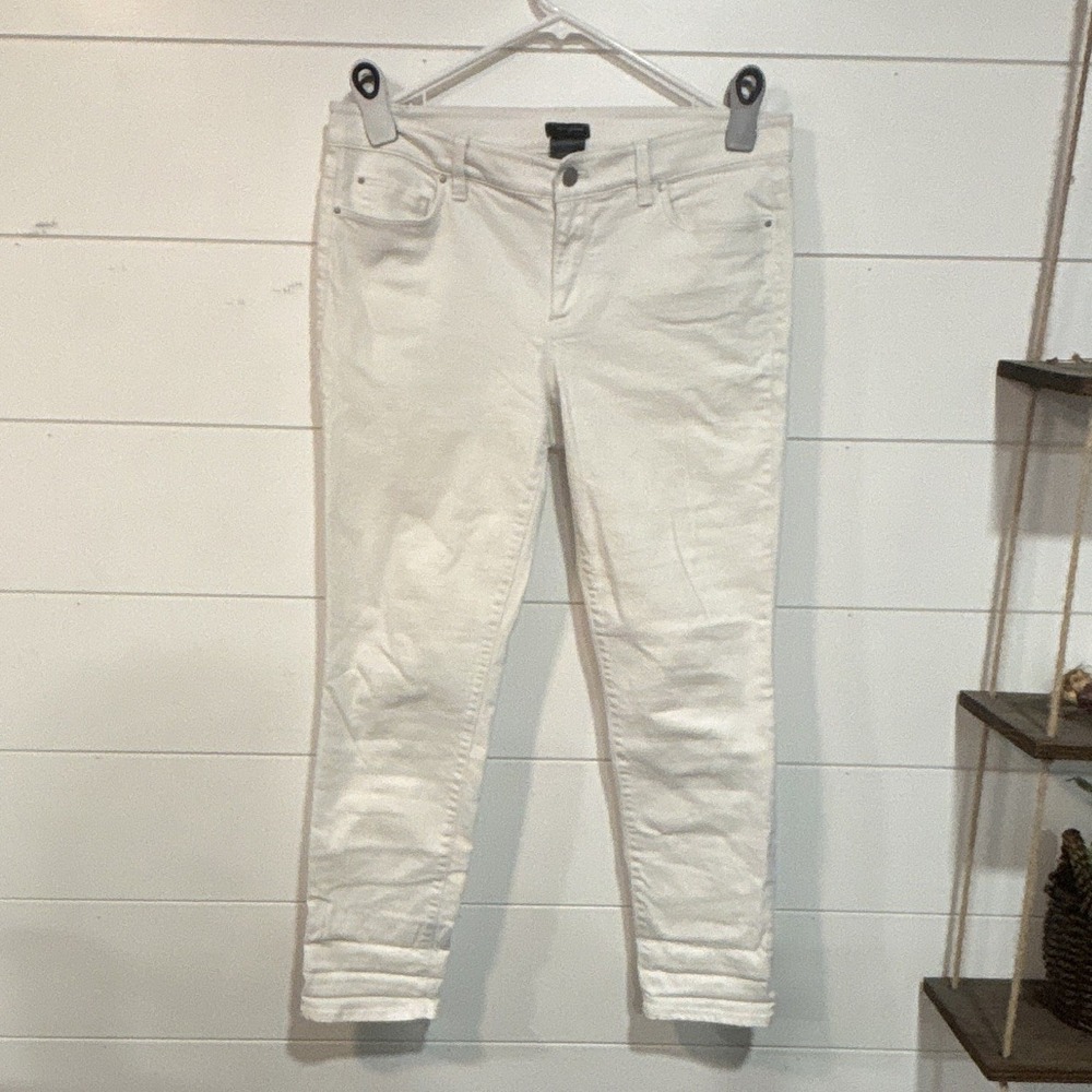Ann Taylor White Skinny Slim-Fit Stretch Denim Jeans Women's Size 8 5-Pocket